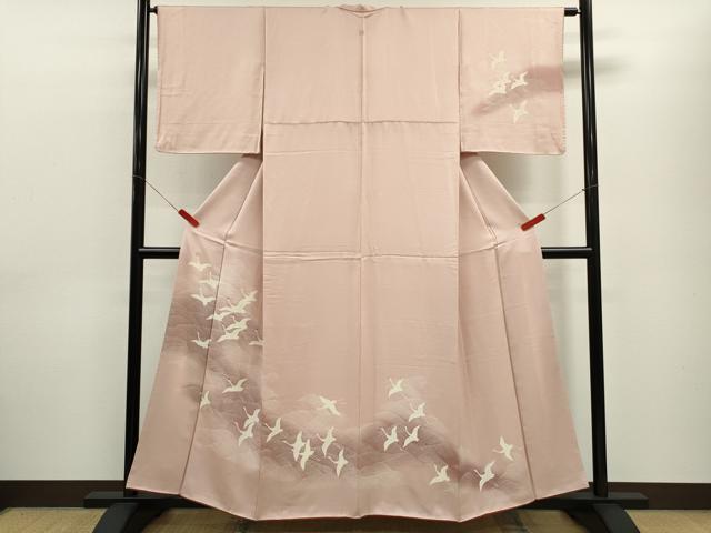 平和屋着物■訪問着 刺繍 立波飛鶴文 暈し染め 正絹 逸品 CABF2884ze