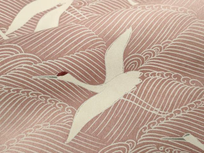 平和屋着物■訪問着 刺繍 立波飛鶴文 暈し染め 正絹 逸品 CABF2884ze