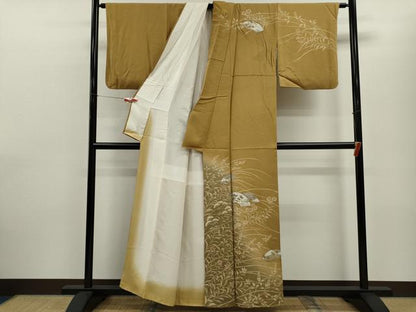 平和屋着物■訪問着 手描き 地紙重ね草花文 暈し染め 金銀彩 正絹 逸品 CABF2886ze