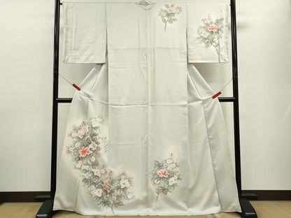 平和屋着物■訪問着 手描き 枝花文 暈し染め 正絹 逸品 CABF2887ze