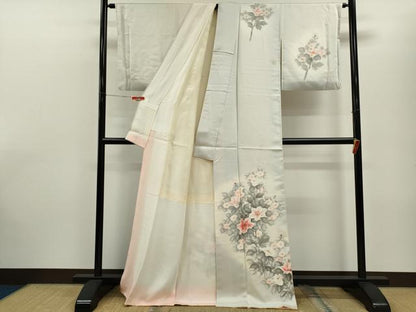 平和屋着物■訪問着 手描き 枝花文 暈し染め 正絹 逸品 CABF2887ze
