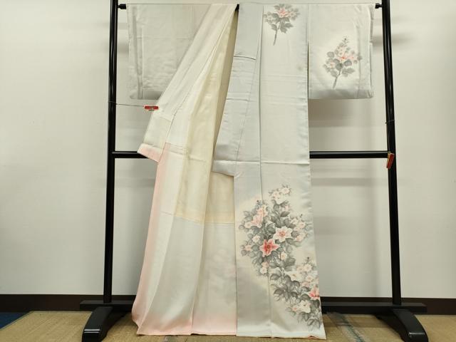 平和屋着物■訪問着 手描き 枝花文 暈し染め 正絹 逸品 CABF2887ze