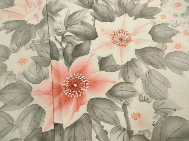 平和屋着物■訪問着 手描き 枝花文 暈し染め 正絹 逸品 CABF2887ze