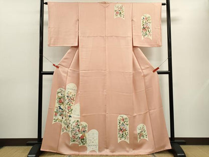 平和屋着物■訪問着 刺繍 鳳凰更紗花唐草文 正絹 逸品 CABF2889ze