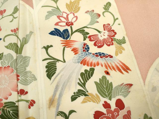 平和屋着物■訪問着 刺繍 鳳凰更紗花唐草文 正絹 逸品 CABF2889ze