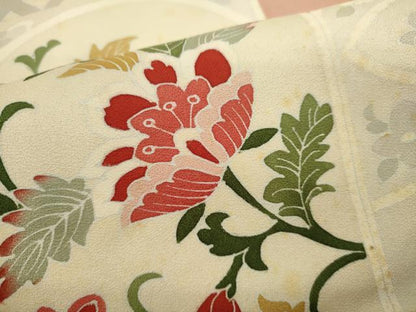平和屋着物■訪問着 刺繍 鳳凰更紗花唐草文 正絹 逸品 CABF2889ze