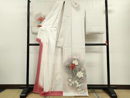 平和屋着物■訪問着 手描き 枝花文 暈し染め 正絹 逸品 CABF2891ze