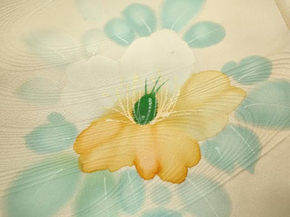 平和屋着物■訪問着 手描き 草花文 暈し染め 正絹 逸品 CABF2892ze
