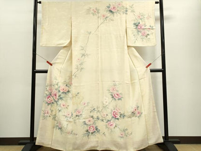 平和屋着物■訪問着 手描き 枝花文 金彩 正絹 逸品 CABF2893ze