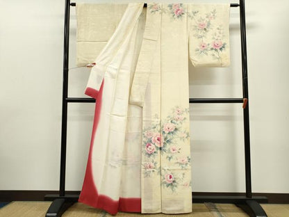 平和屋着物■訪問着 手描き 枝花文 金彩 正絹 逸品 CABF2893ze