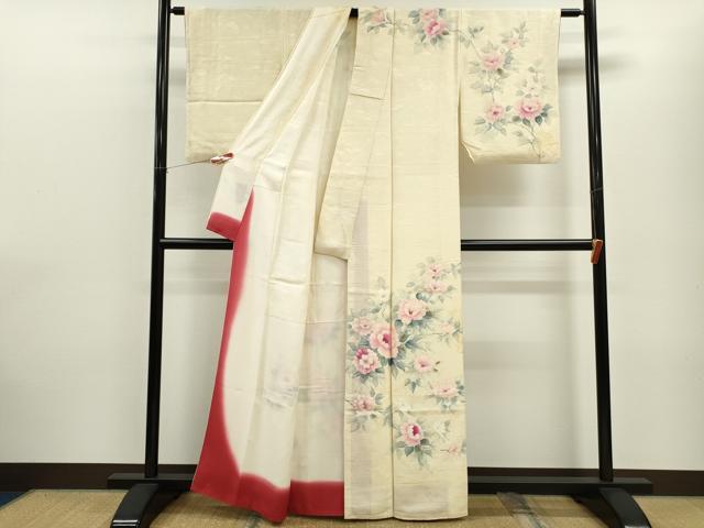 平和屋着物■訪問着 手描き 枝花文 金彩 正絹 逸品 CABF2893ze