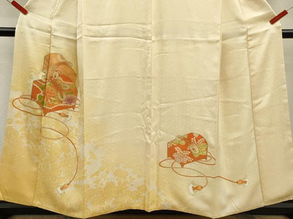 平和屋着物■訪問着 文箱草花文 暈し染め 金彩 正絹 逸品 CABF2894ze
