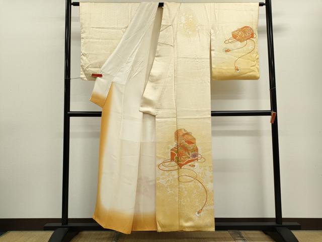平和屋着物■訪問着 文箱草花文 暈し染め 金彩 正絹 逸品 CABF2894ze