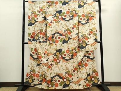 平和屋着物■豪華振袖 吉祥枝花文 金通し地 正絹 逸品 CABF2898ze