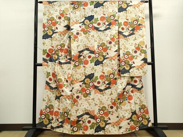 平和屋着物■豪華振袖 吉祥枝花文 金通し地 正絹 逸品 CABF2898ze
