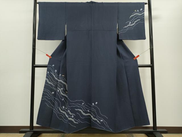 平和屋着物■中国三大刺繍 相良刺繍 訪問着 絞り 刺繍 吉祥草花文 正絹 逸品 CABF2901ze