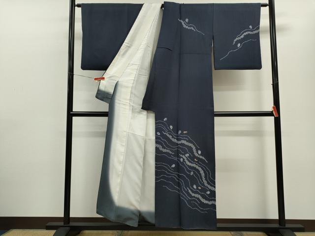 平和屋着物■中国三大刺繍 相良刺繍 訪問着 絞り 刺繍 吉祥草花文 正絹 逸品 CABF2901ze