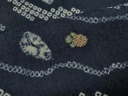 平和屋着物■中国三大刺繍 相良刺繍 訪問着 絞り 刺繍 吉祥草花文 正絹 逸品 CABF2901ze