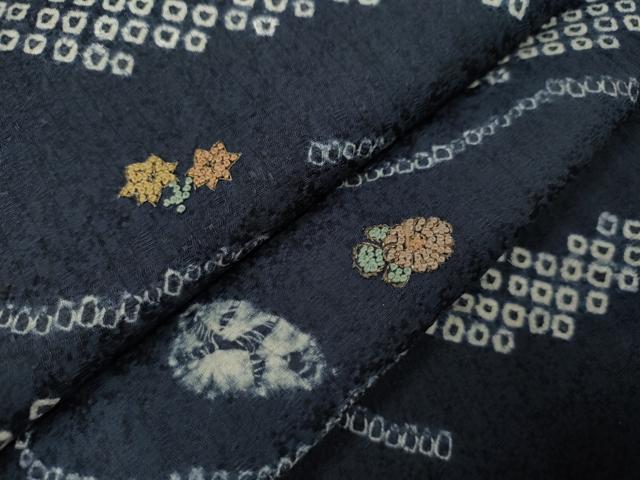 平和屋着物■中国三大刺繍 相良刺繍 訪問着 絞り 刺繍 吉祥草花文 正絹 逸品 CABF2901ze