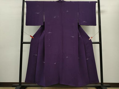 平和屋着物■上質な小紋 枝花文 銀糸 正絹 逸品 CABF2902ze