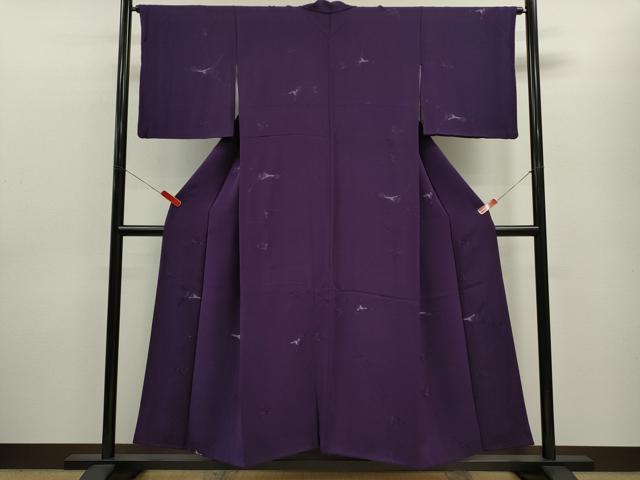 平和屋着物■上質な小紋 枝花文 銀糸 正絹 逸品 CABF2902ze