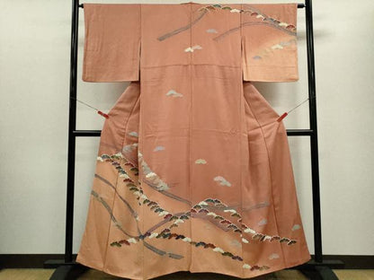 平和屋着物■訪問着 葛帯松文 暈し染め 金彩 正絹 逸品 CABF2903ze