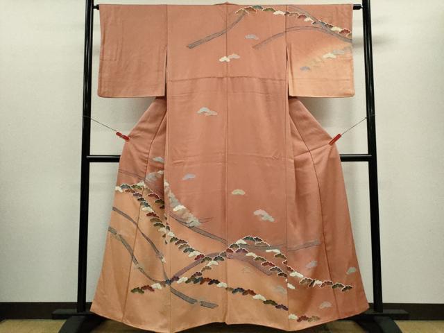 平和屋着物■訪問着 葛帯松文 暈し染め 金彩 正絹 逸品 CABF2903ze