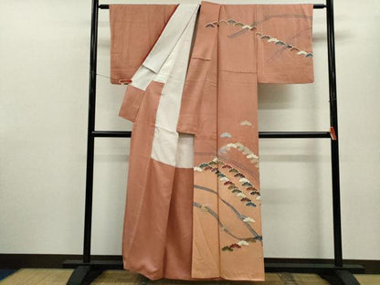 平和屋着物■訪問着 葛帯松文 暈し染め 金彩 正絹 逸品 CABF2903ze