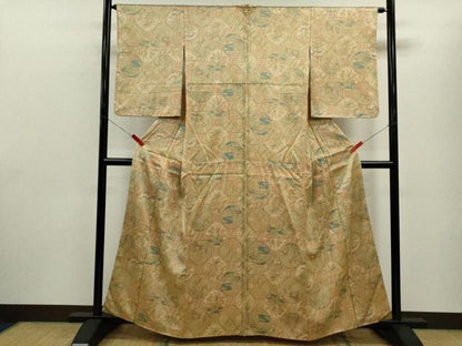 平和屋着物■上質な小紋 蜀江草花文 正絹 逸品 CABF2904ze