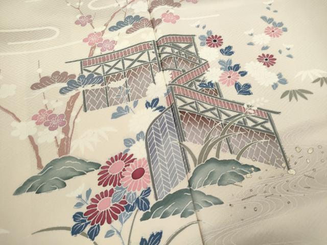 平和屋着物■訪問着 松竹梅籬草花文 暈し染め 金彩 やまと謹製 正絹 逸品 CABF2910ze