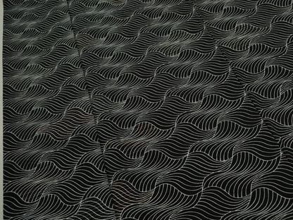平和屋着物■小紋 流水文 黒地 洗える着物 CABF2913ze
