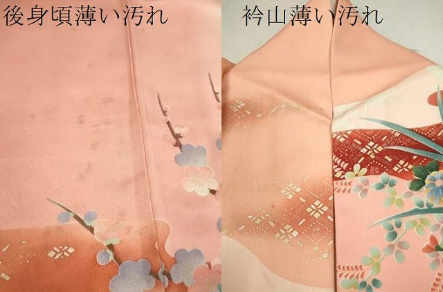 平和屋着物■豪華振袖　孔雀花車文　暈し染め　金銀彩　正絹　逸品　CABF2921ze