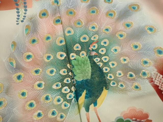 平和屋着物■豪華振袖　孔雀花車文　暈し染め　金銀彩　正絹　逸品　CABF2921ze