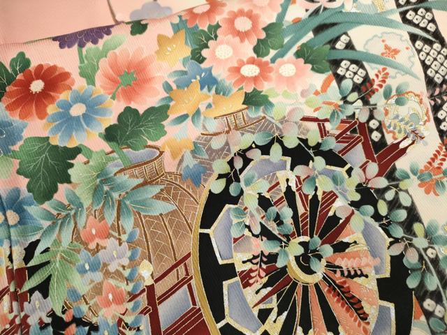 平和屋着物■豪華振袖　孔雀花車文　暈し染め　金銀彩　正絹　逸品　CABF2921ze