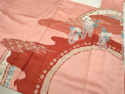 平和屋着物■豪華振袖　孔雀花車文　暈し染め　金銀彩　正絹　逸品　CABF2921ze