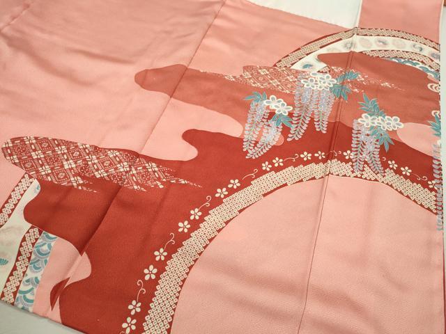 平和屋着物■豪華振袖　孔雀花車文　暈し染め　金銀彩　正絹　逸品　CABF2921ze