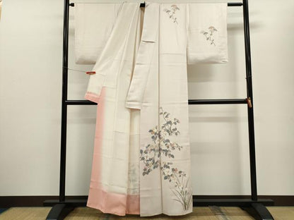 平和屋着物■訪問着　友禅　枝花文　暈し染め　金彩　正絹　逸品　CABF2934ze