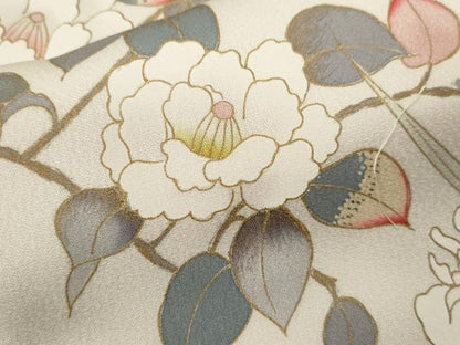 平和屋着物■訪問着　友禅　枝花文　暈し染め　金彩　正絹　逸品　CABF2934ze