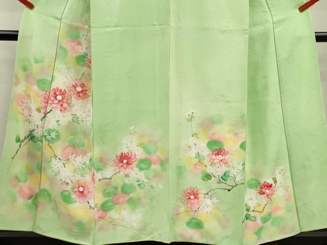 平和屋着物■訪問着　手描き　枝花文　暈し染め　正絹　逸品　CABF2938ze