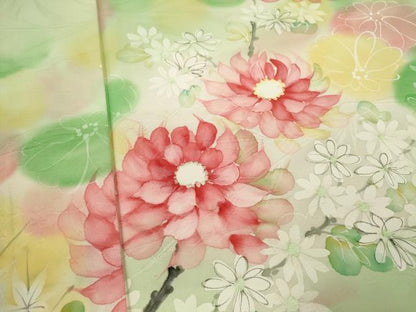 平和屋着物■訪問着　手描き　枝花文　暈し染め　正絹　逸品　CABF2938ze