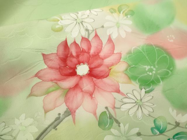 平和屋着物■訪問着　手描き　枝花文　暈し染め　正絹　逸品　CABF2938ze