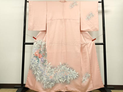 平和屋着物■訪問着　刺繍　陶器花文　暈し染め　正絹　逸品　CABF2939ze