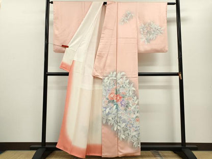 平和屋着物■訪問着　刺繍　陶器花文　暈し染め　正絹　逸品　CABF2939ze