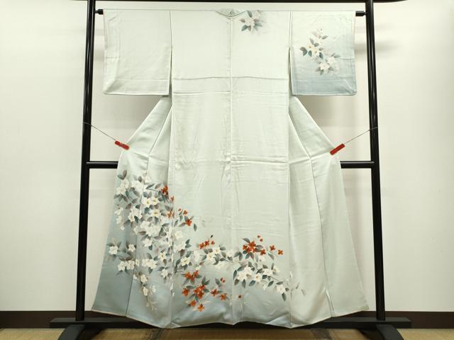 平和屋着物■訪問着　手描き　枝花文　暈し染め　正絹　逸品　CABF2940ze