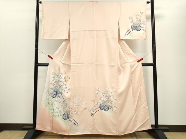 平和屋着物■訪問着　花車文　暈し染め　銀彩　正絹　逸品　CABF2941ze
