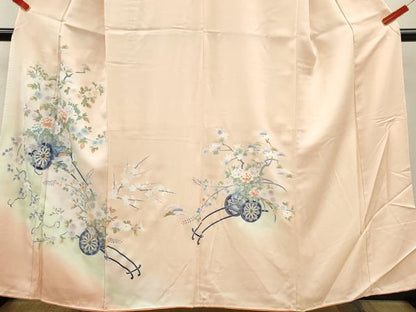 平和屋着物■訪問着　花車文　暈し染め　銀彩　正絹　逸品　CABF2941ze