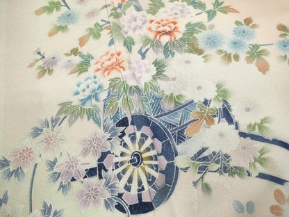 平和屋着物■訪問着　花車文　暈し染め　銀彩　正絹　逸品　CABF2941ze