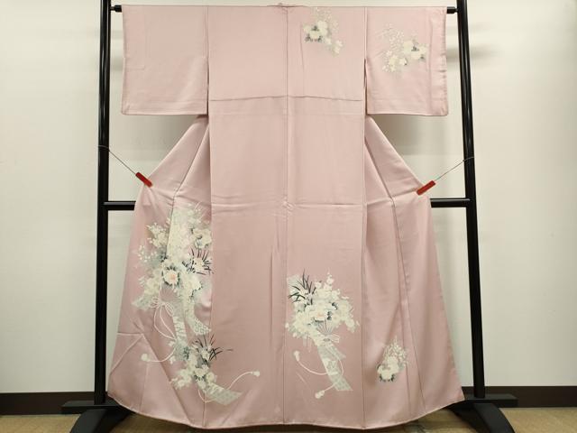 平和屋着物■訪問着　扇面草花文　正絹　逸品　CABF2944ze