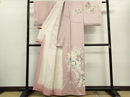 平和屋着物■訪問着　扇面草花文　正絹　逸品　CABF2944ze
