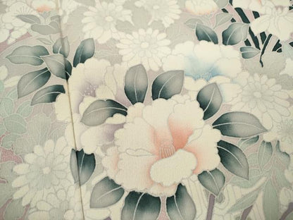平和屋着物■訪問着　扇面草花文　正絹　逸品　CABF2944ze